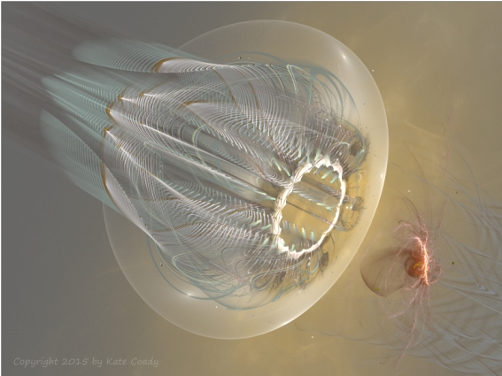 An evil-looking creature resembling a sideways jellyfish, closing in on prey.